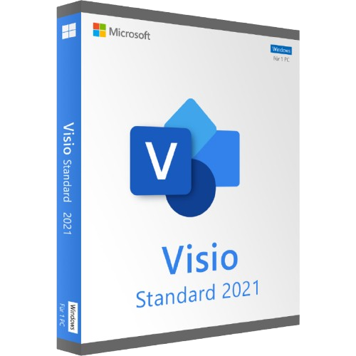 Verpackung von Microsoft Visio Standard 2021 für Windows-PCs